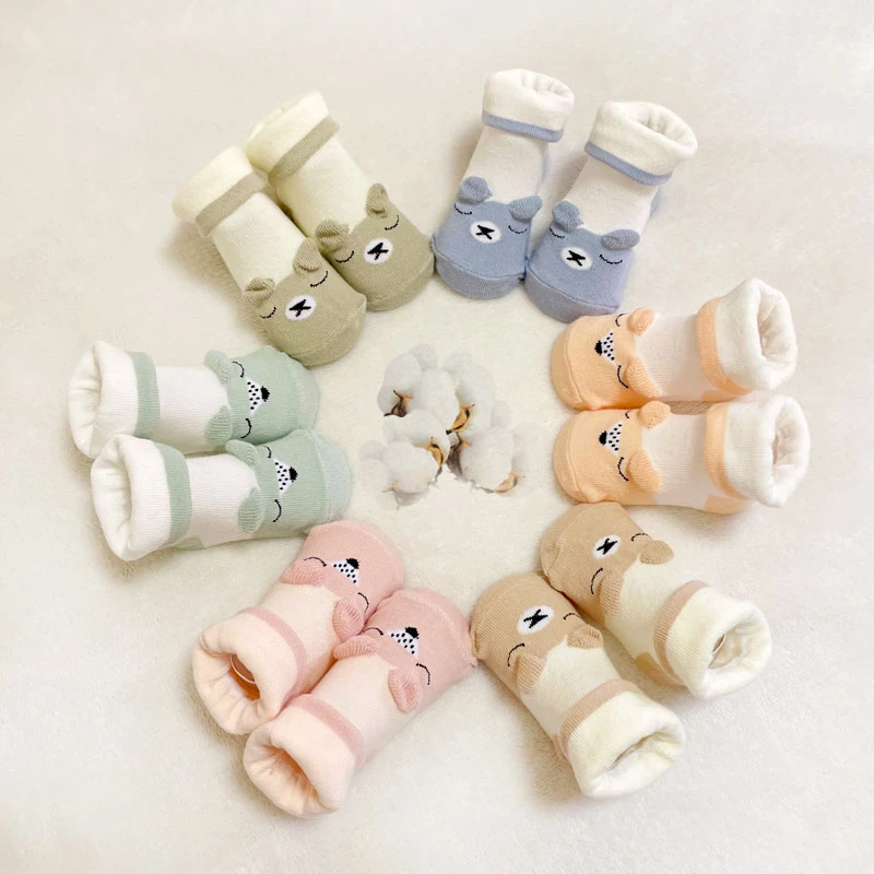 新生婴儿纯棉袜子刚出生0-3-6个月1-2岁男女宝宝四季超萌婴儿袜子