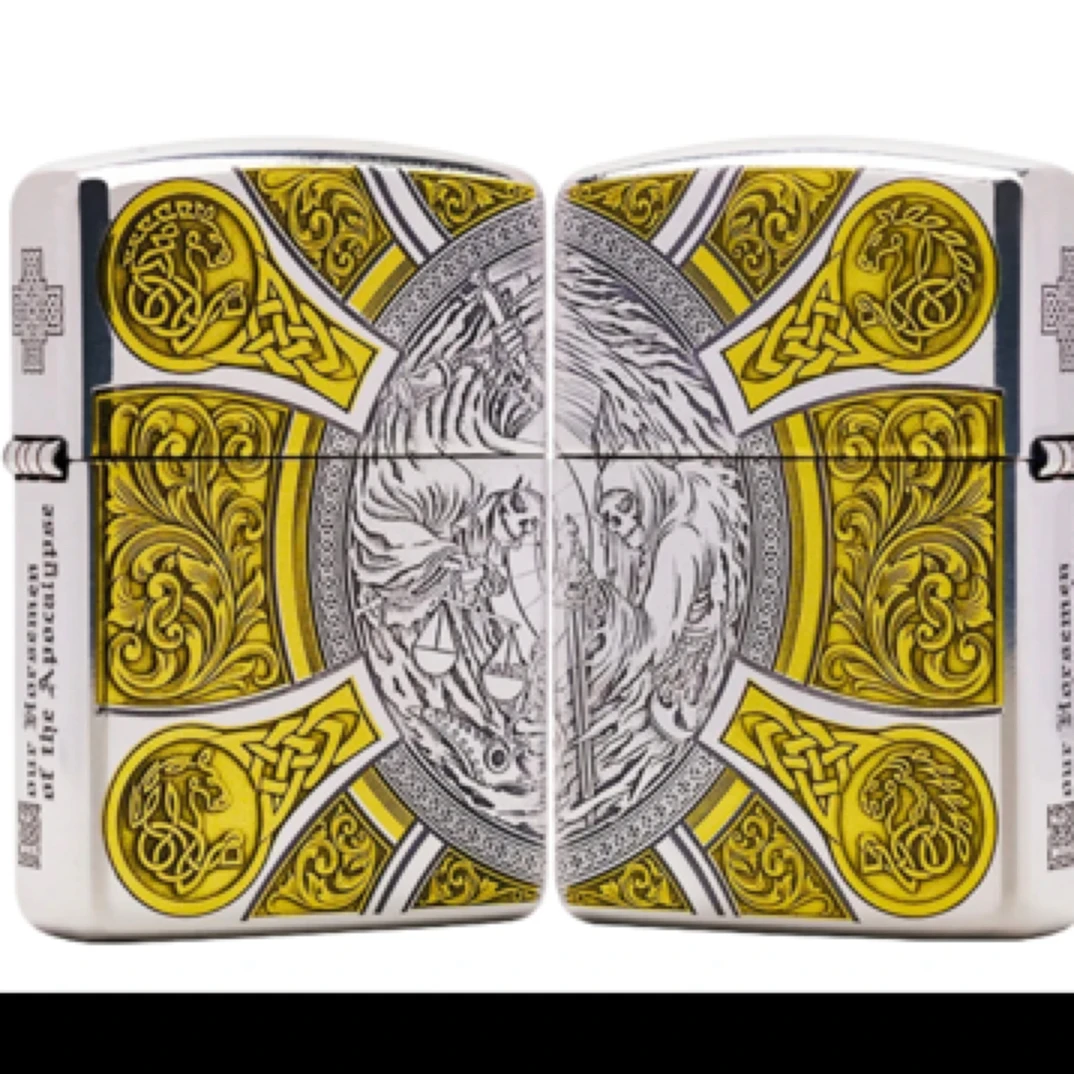 ZIPPO蚊子老师-镀银鎏金天启盔甲防风原装打火机DY9920FD