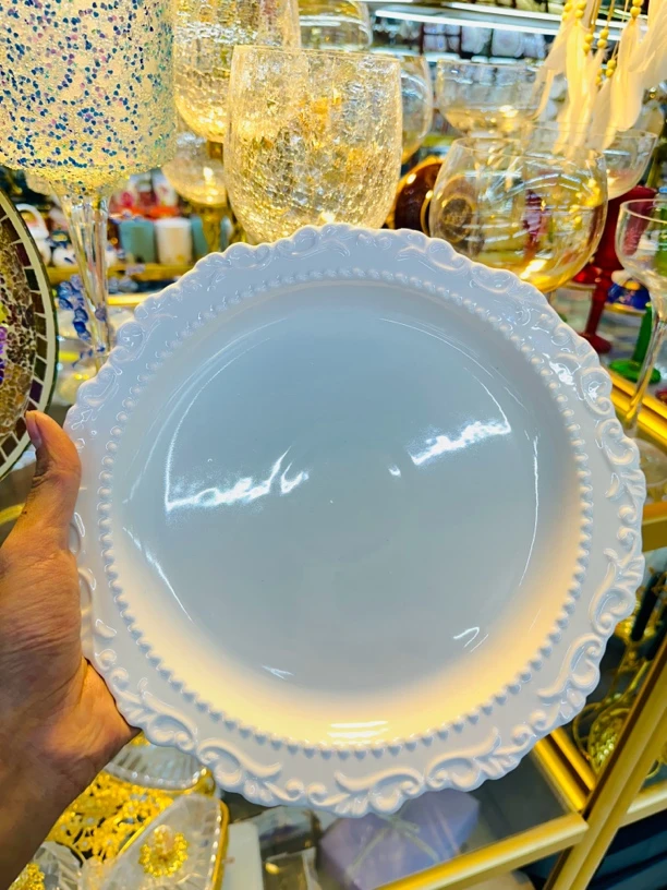 法式复古浮雕陶瓷餐盘高颜值家用西餐盘子