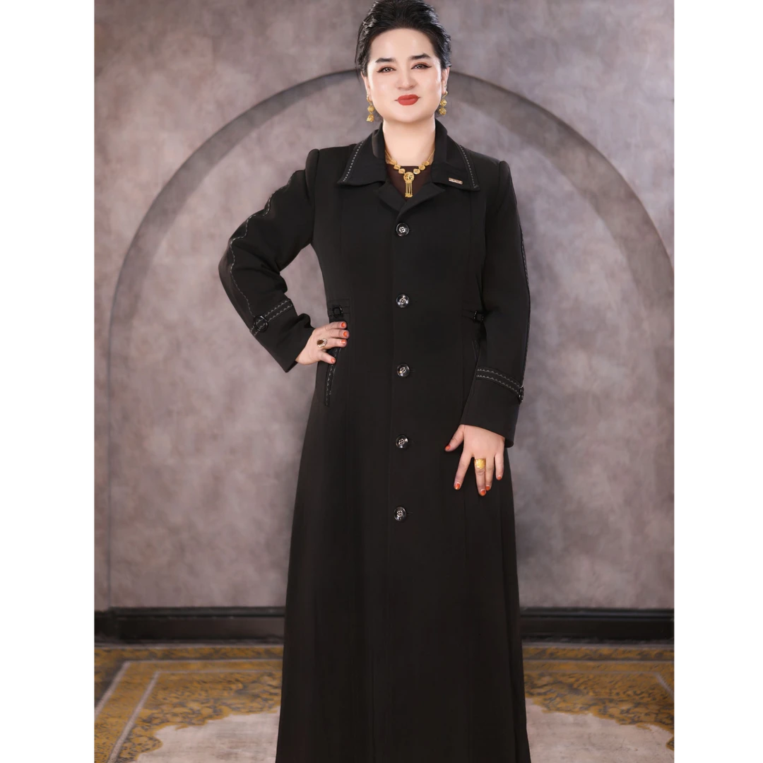 新疆包邮 Han Ayim paltu 中秋款女士大衣气质长款秋季洋气显瘦