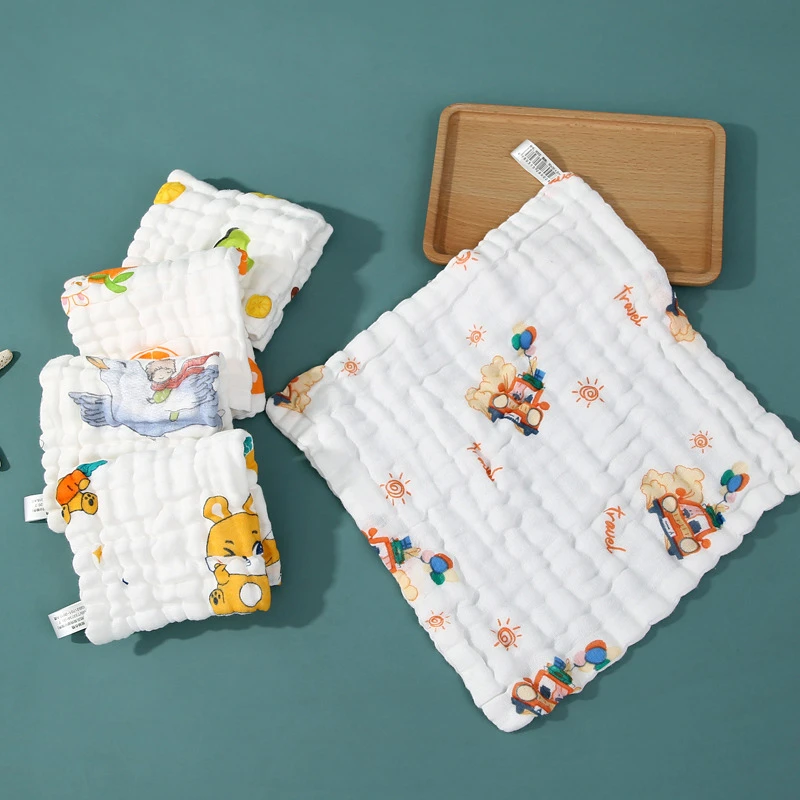 新生儿口水巾纯棉柔软小方巾超柔纱布毛巾宝宝高密洗澡巾拍嗝巾