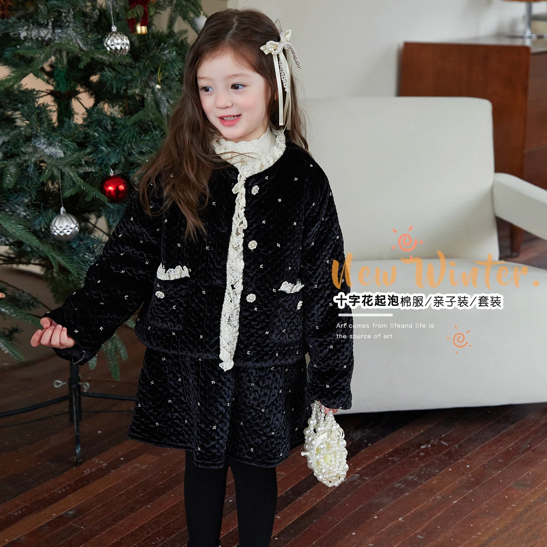 【c位精致贵气千金穿搭独家定制面料】气质温柔女童套装