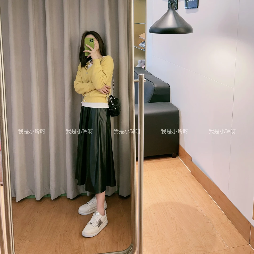 欧货高腰显瘦皮裙19719