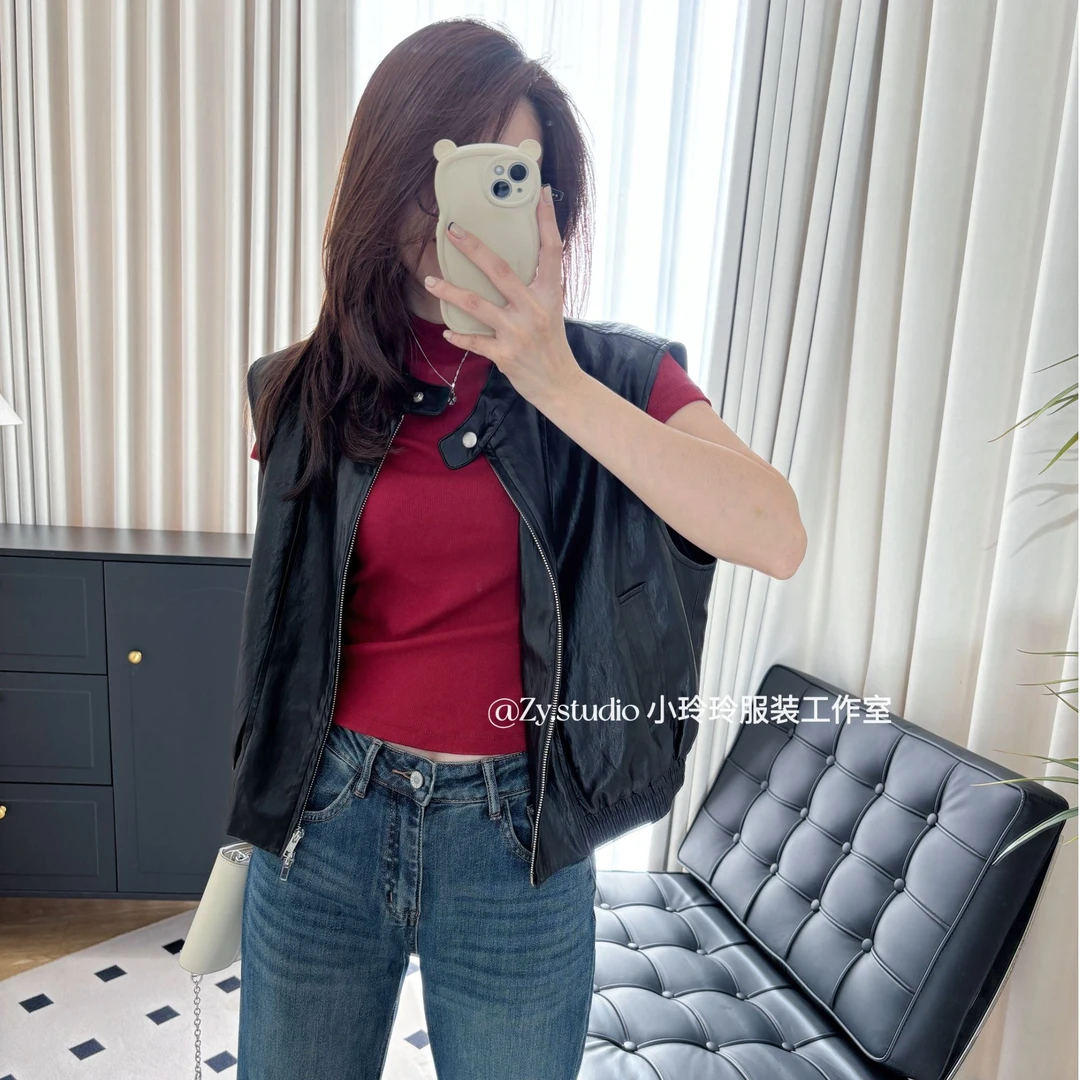 设计百搭皮马甲35319