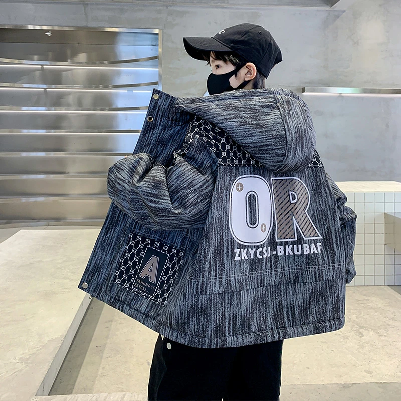 儿童装男童冬装加绒加厚外套2025新款中大童秋冬款男孩冬季派克服