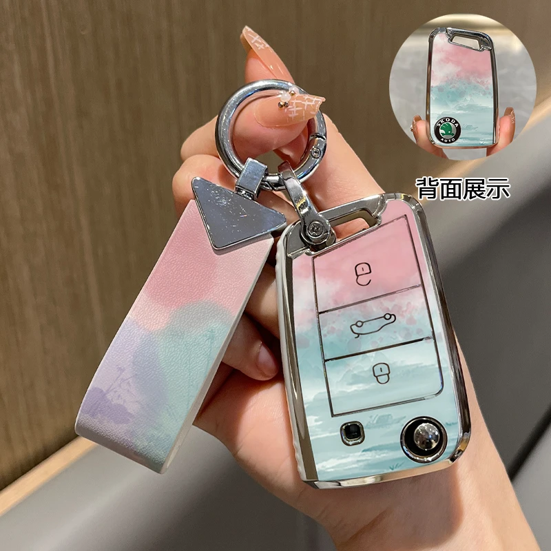 【36】适用于斯柯达明锐钥匙套柯米克速派昕锐晶锐柯珞克钥匙保护套