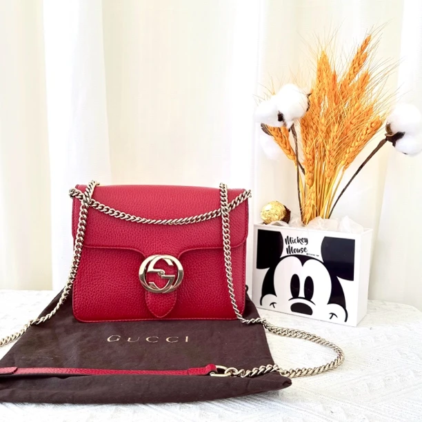 99新 GUCCI/古驰 风琴斜挎包 尺寸:20x15