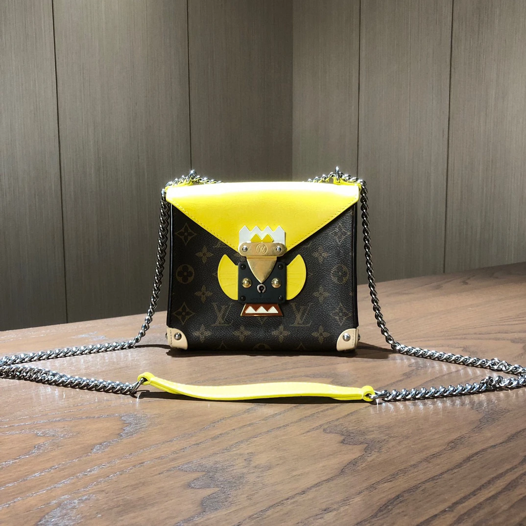 99新 LouisVuitton/路易威登 小怪兽拼色机器人链条包 尺寸18×16