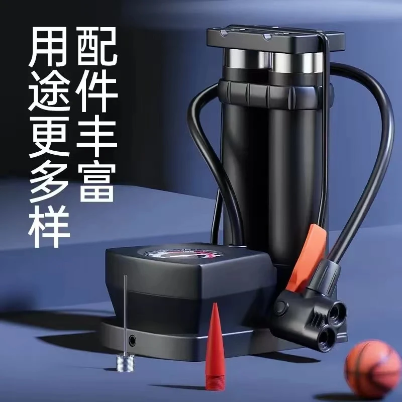 高压脚踩打气筒汽车摩托车电动车多功能便携式充气泵足篮球通用