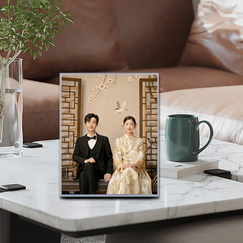 10寸丽晶铝合金简约时尚高端定制相框宝宝婚纱情侣毕业照片摆台