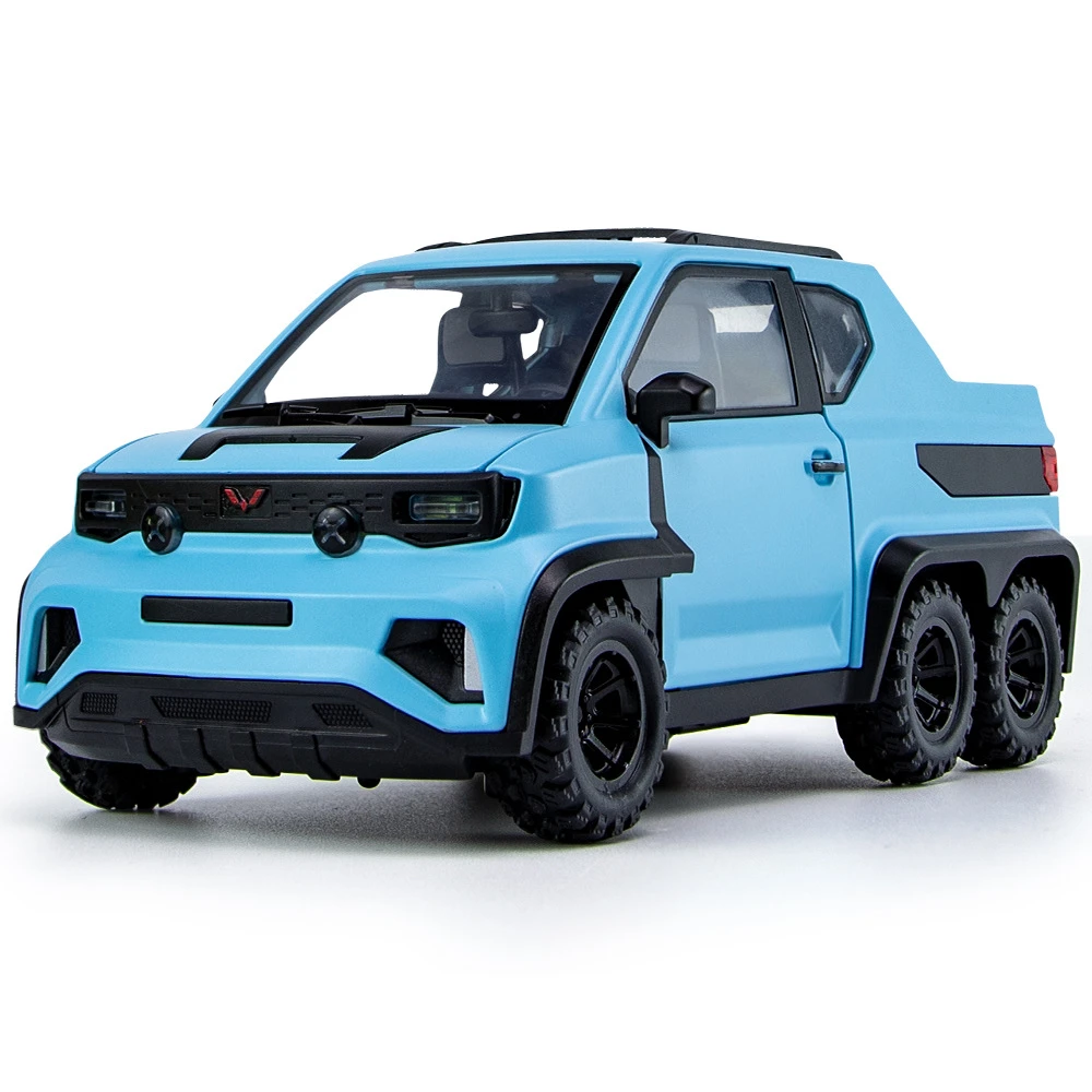 【威拓正版授权1:18五菱宏光MINI EV 6X6】声光回力合金车模4色可选