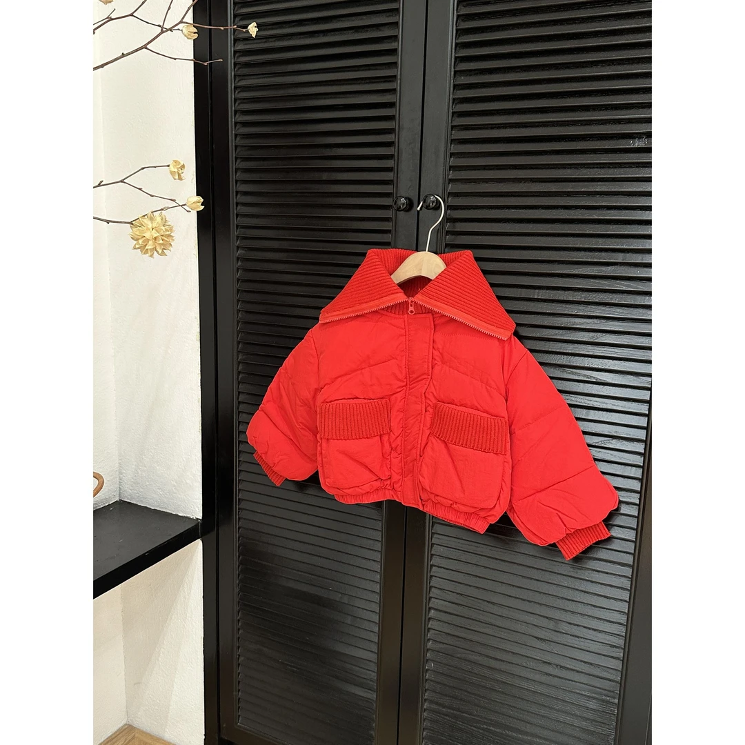 MACMIOCO | 儿童秋冬红色纯色韩版时尚羽绒服82014