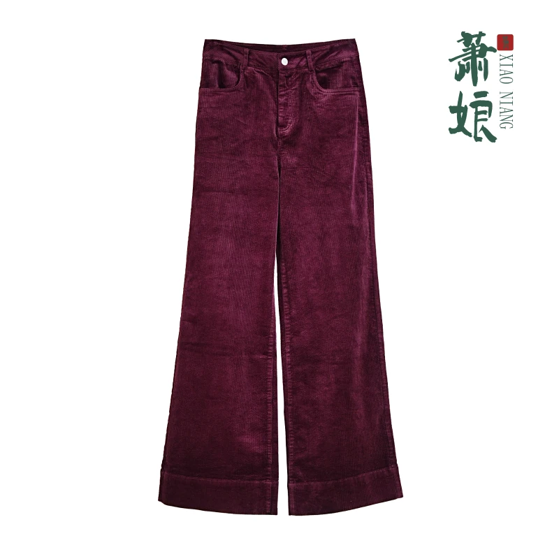 萧娘【秋筠】冬季灯芯绒直筒裤松弛感宽松休闲裤长裤2251