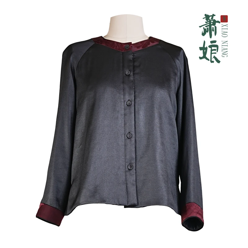 萧娘【茹芳】弹力缎棉服长袖中国风秋冬保暖宽松新中式短外套1750