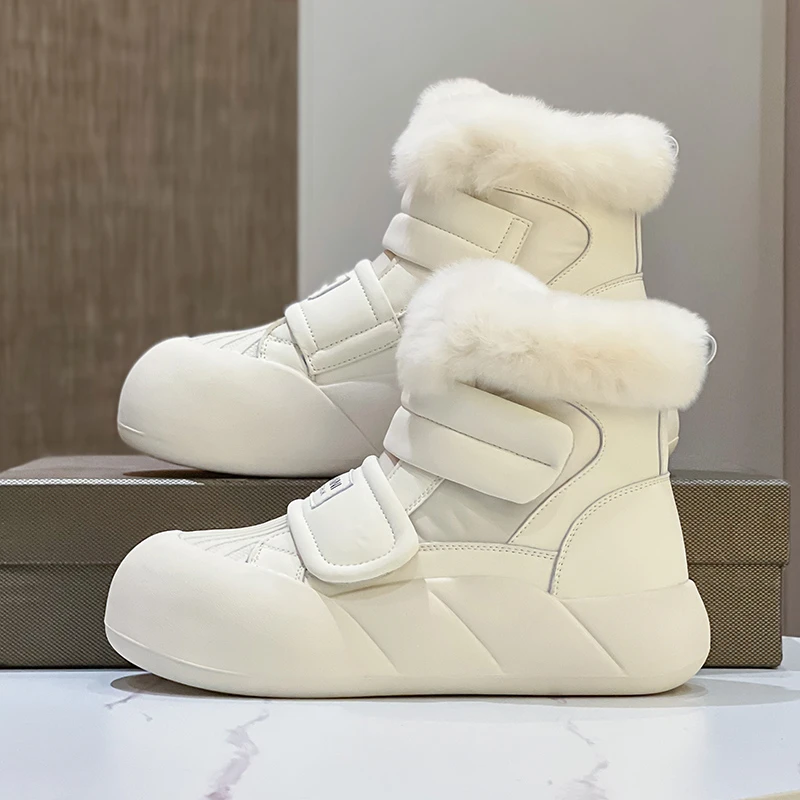 东北雪地靴女2025冬季新款加绒加厚大棉鞋魔术贴防滑网红款雪地靴