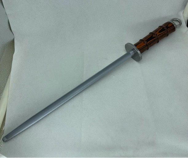 予扬·竹节彩木超细纹德国品质屠夫专用商用磨刀棒磨刀棍大号