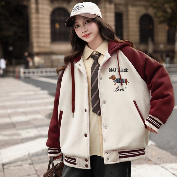 女童外套春秋季2025新款洋气儿童休闲棒球连帽上衣