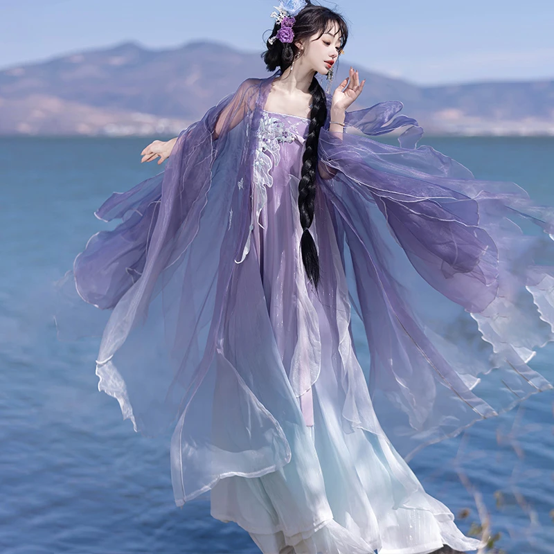 云麓集原创春归汉服女改良日常汉元素齐胸裙大袖衫仙气春夏款套装