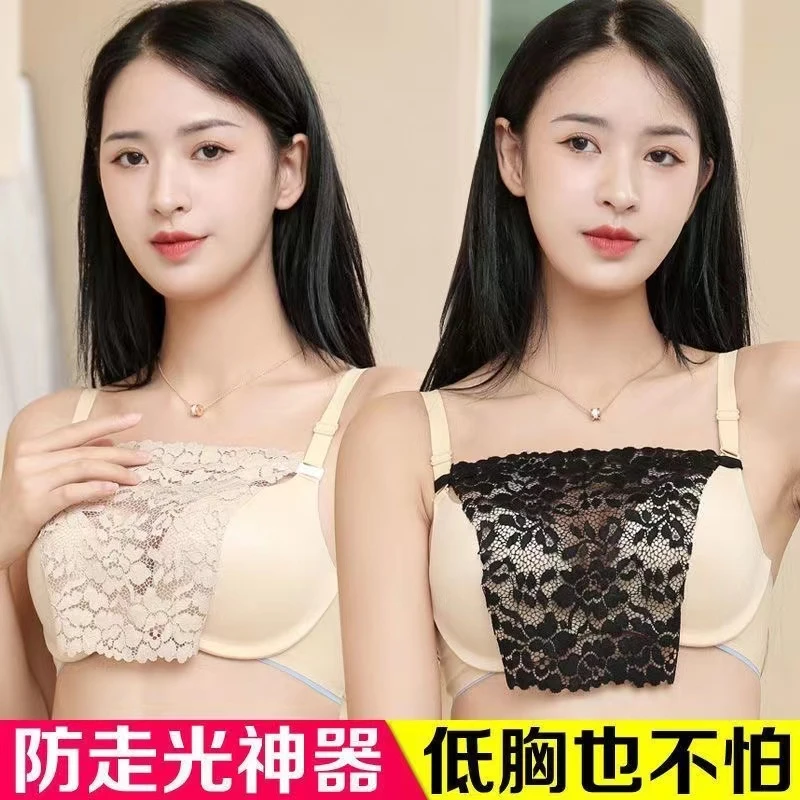 抹胸一片式遮胸布裹胸防走光神器薄款无痕内衣文胸吊带打底防跑光