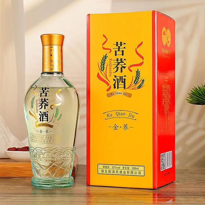 酒煜网【礼盒礼袋齐全】苦荞酒·金荞52度整箱500ml六瓶52度500ml