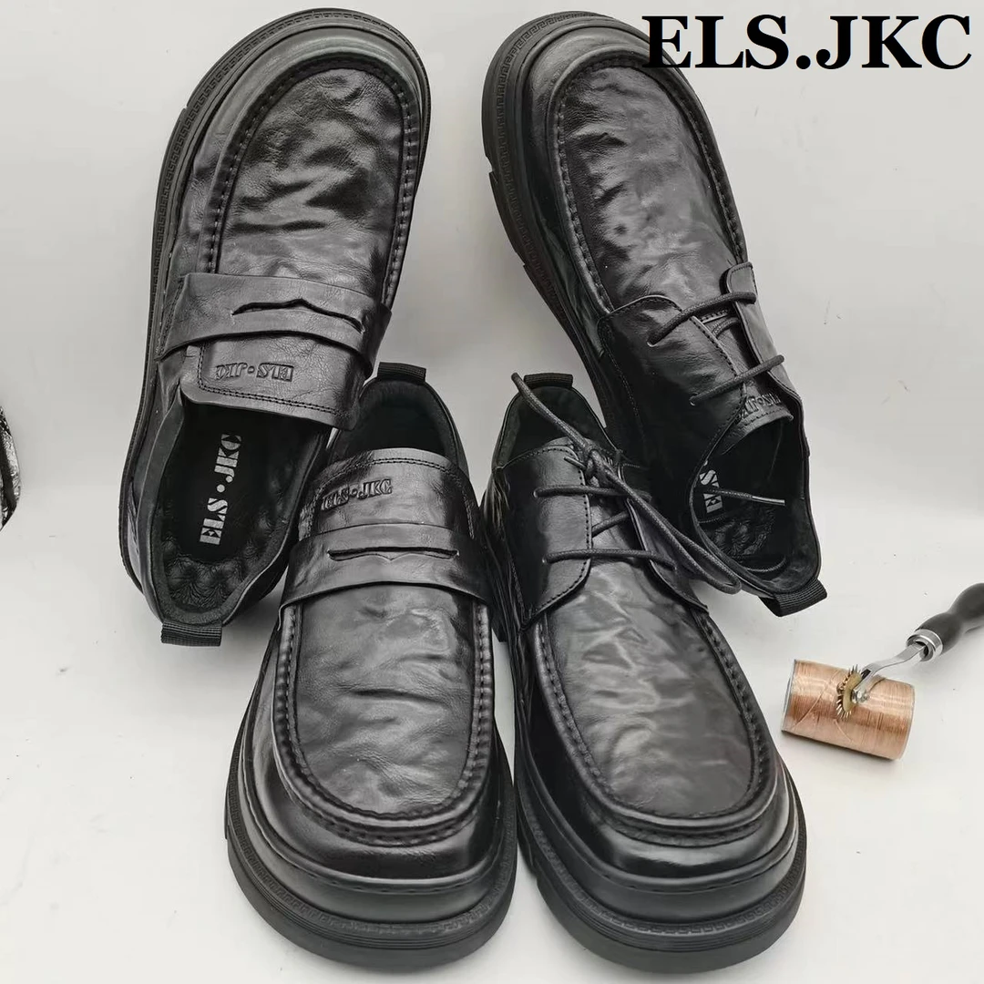 ELS·JKC品牌俄款手工曼特嘞商务绅士牛皮鞋