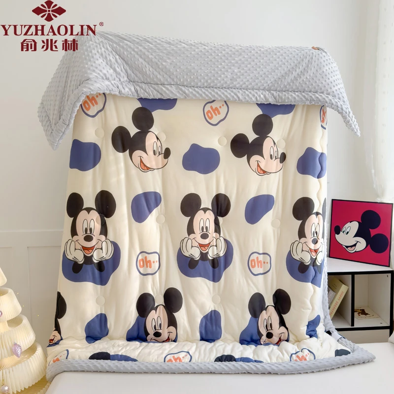 俞兆林迪士尼豆豆被豆豆绒冬被冬季加厚保暖棉被芯儿童单人春秋被
