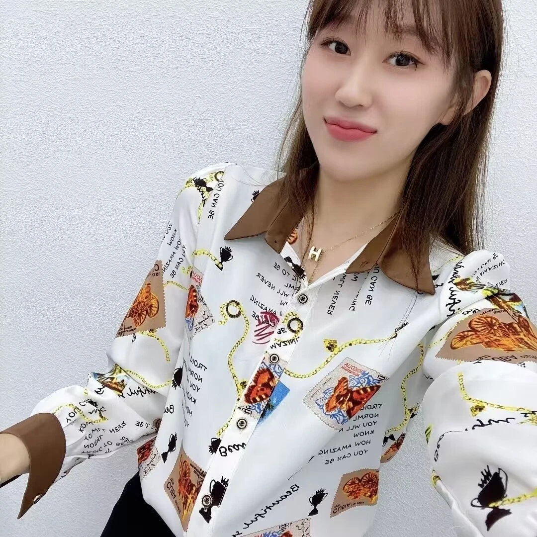 新款夏季女士衬衫女时尚休闲百搭小衫洋气气质衬衣打底衫显瘦上衣