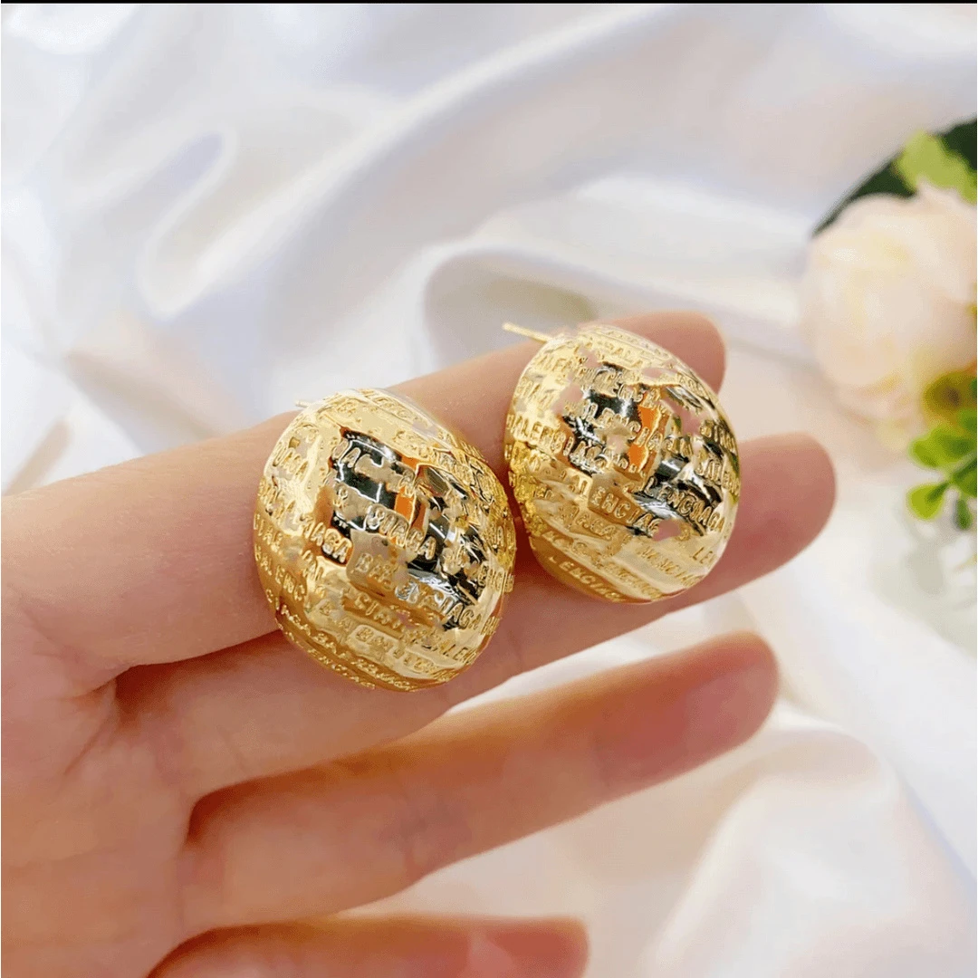 铜合金耳饰 【时尚巴黎】复古中古个性重工高奢精美设计款-509