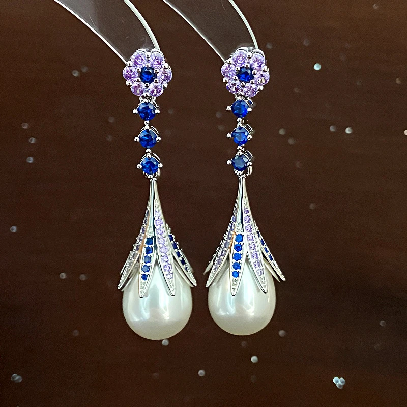 铜合金耳饰 【意间】气质重工高奢复古优雅长款优雅-540