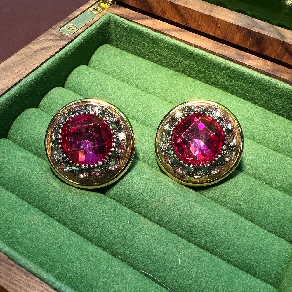 铜合金亚克力耳饰 【公主日记】气质轻奢时尚重工中古优雅精致-573