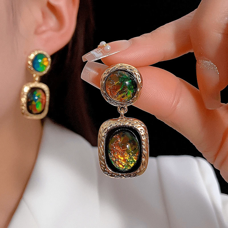 铜合金耳饰 【露丝】气质轻奢时尚百搭重工小众设计款经典-653