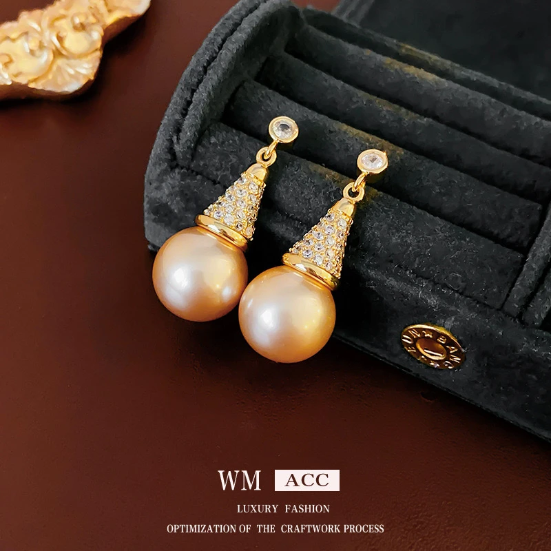 铜合金玻璃耳饰 气质轻奢时尚百搭经典精致优雅复古-569