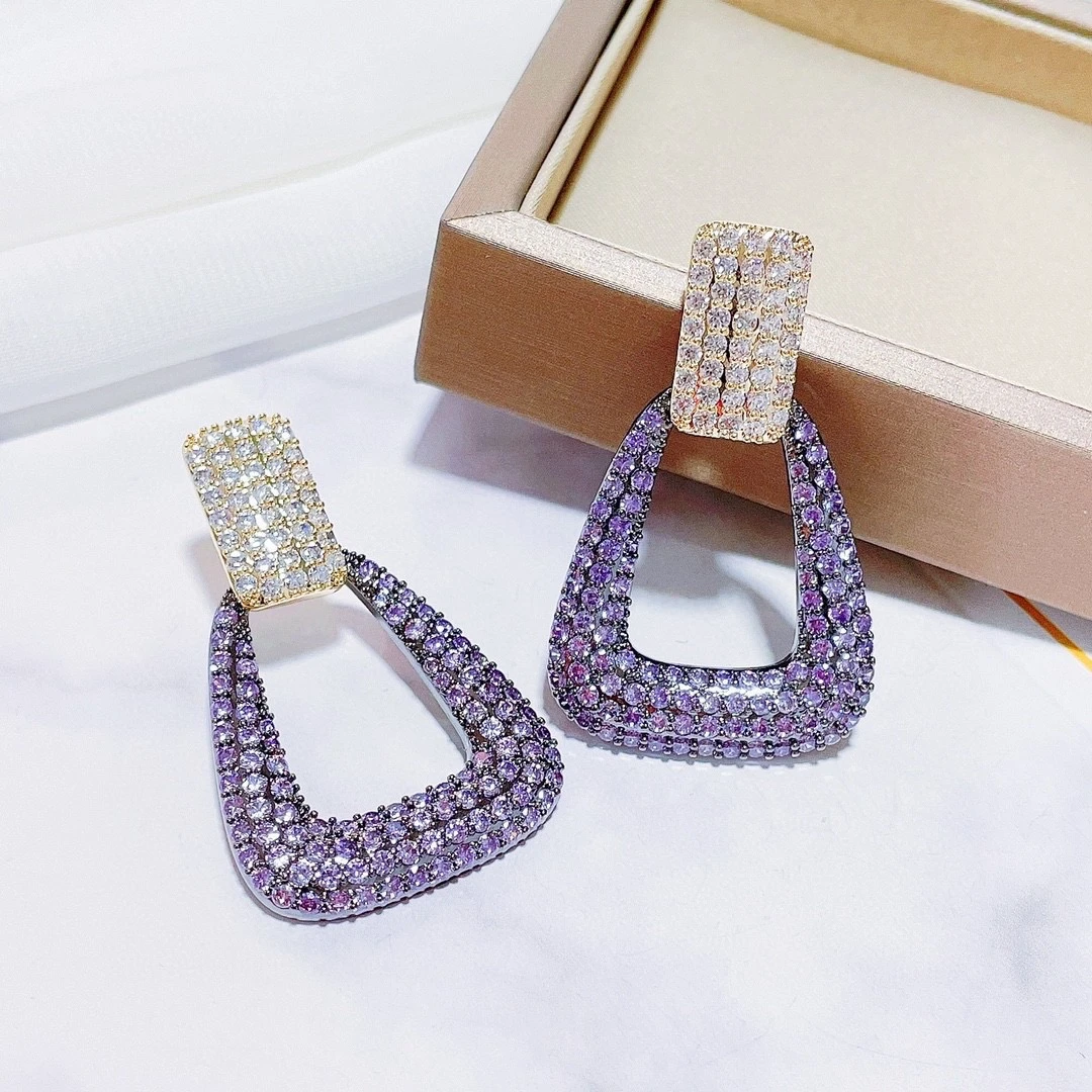 铜合金亚克力耳饰 【布拉格】气质轻奢时尚百搭简约精致-728