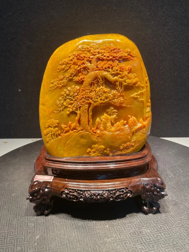 寿山石山水田黄印章印摆件貔貅手把件石雕工艺品入门玄关奇石山水