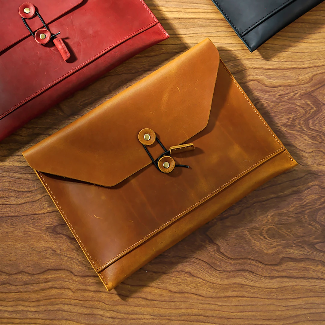 头层牛皮电脑包公文包手提笔记本电脑包笔记本牛皮手拿文件收纳包