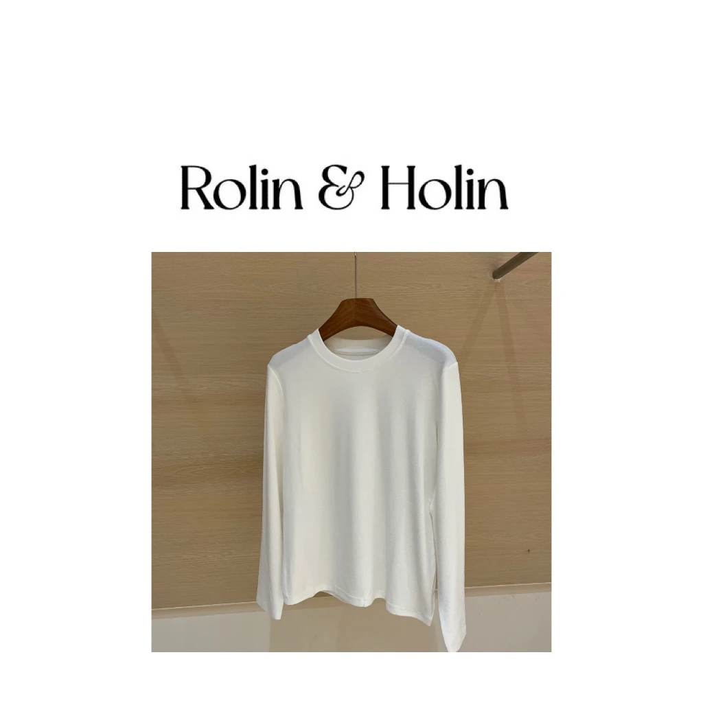 加绒款*2024秋冬简约打底圆领长袖休闲百搭上衣HY9151