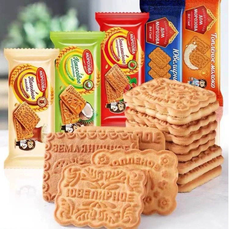 莫洛小刺猬俄罗斯原装进口老式奶味饼干原味儿时浓郁香酥早餐儿童