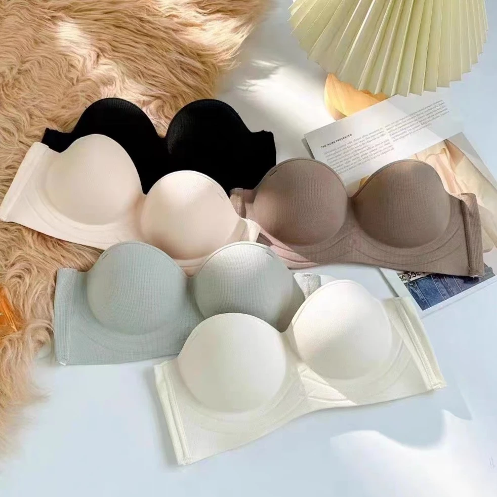 0352【无肩带不会掉】漫画胸内衣女半杯小胸聚拢薄款洞洞杯文胸罩