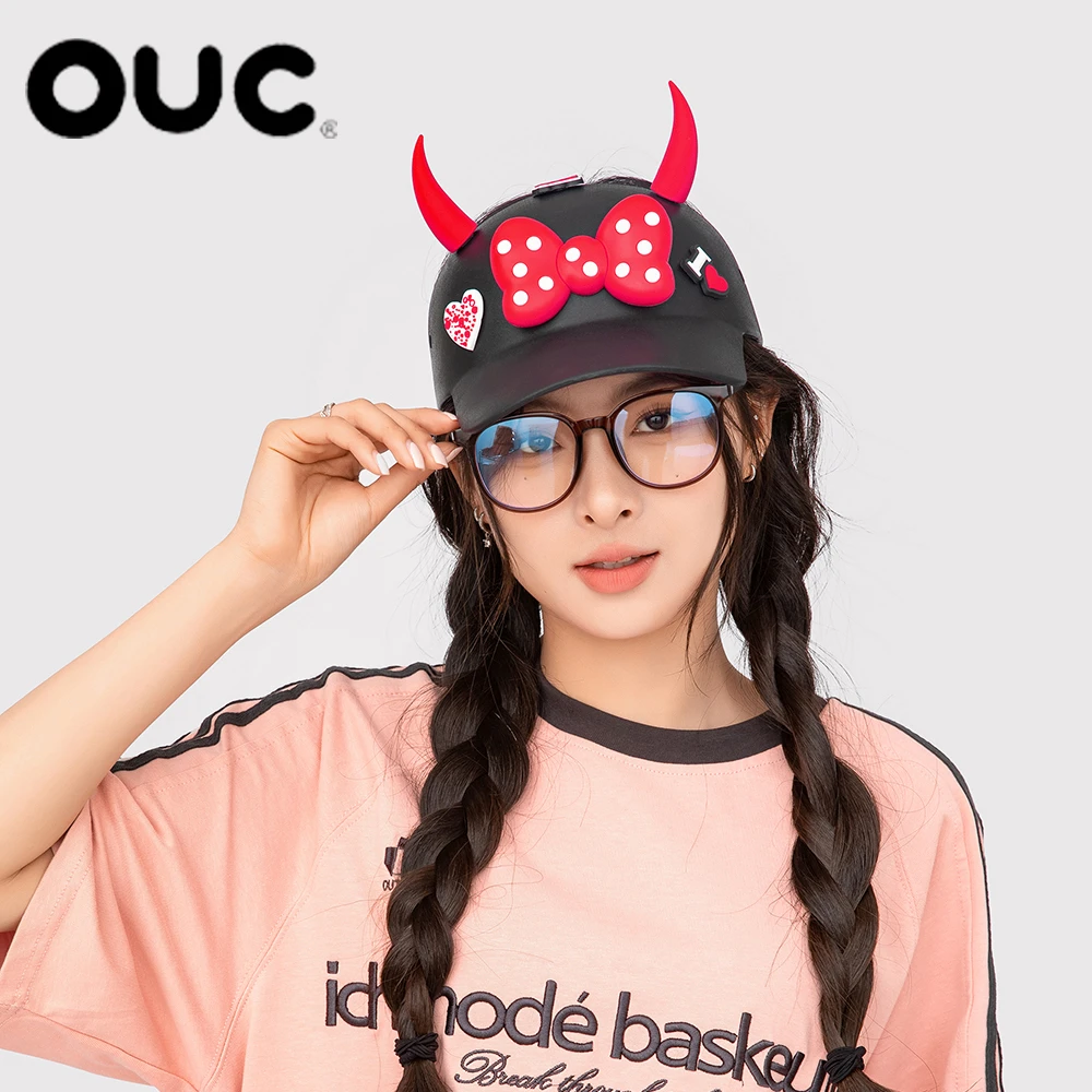 OUC潮牌 黑迪小魔女狂欢款洞洞帽2024新款欧美个性帽子夏季潮流女