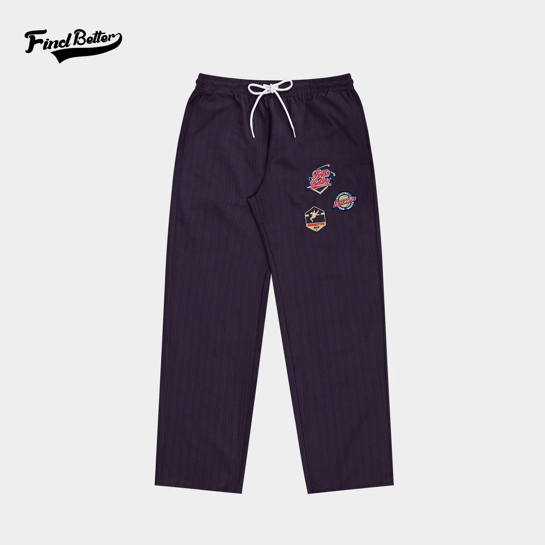 FIND BETTER2024新款日常休闲户外运动梭织直筒个性多标长裤-203