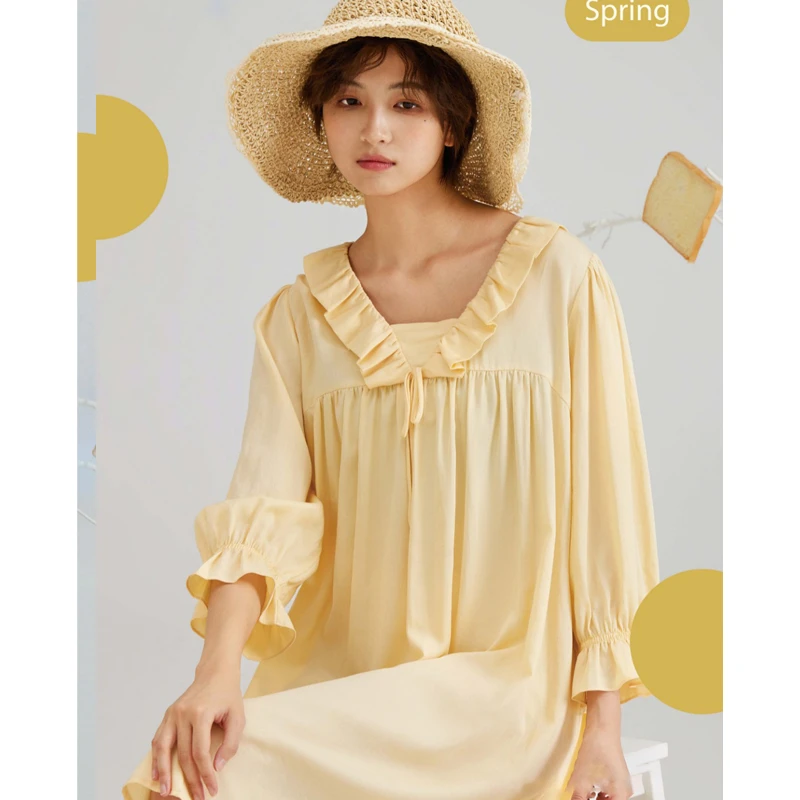 【气质简约】长款家居服中长款宽松长款女睡裙简约时尚20822