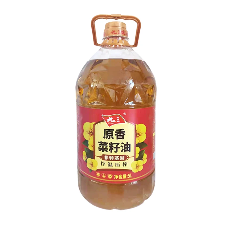 九三非转基因控温压榨原香二级菜籽油5L