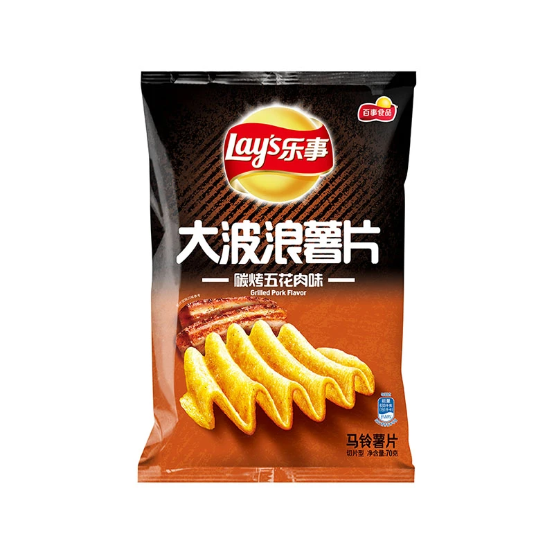 乐事大波浪碳烤五花肉味薯片70g