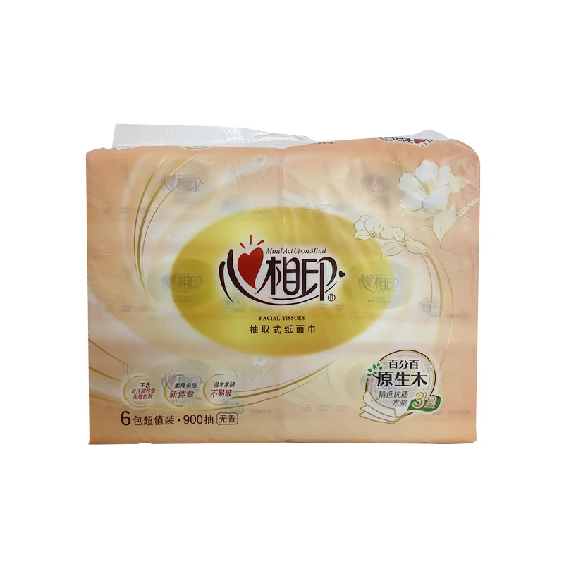 心相印经典系列抽取面巾纸三层900抽6包