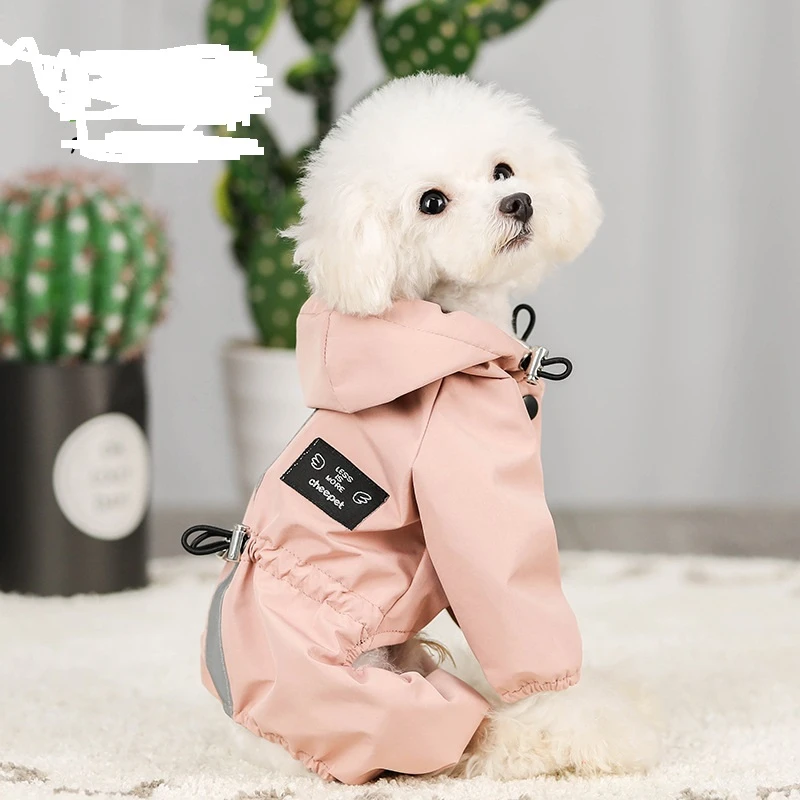宠物狗狗服防雨透气反光衣服狗四脚雨衣猫狗用品现货批发蓝色舒适