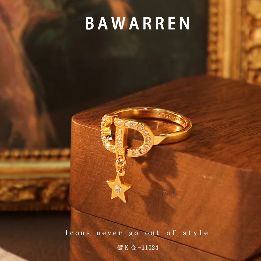 Bawarren 意❤ 11024-【猪鼻】轻奢开口戒指简约