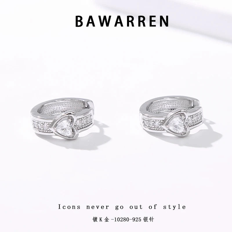 铜合金耳饰 10280-精致爱心耳钉精致简约百搭