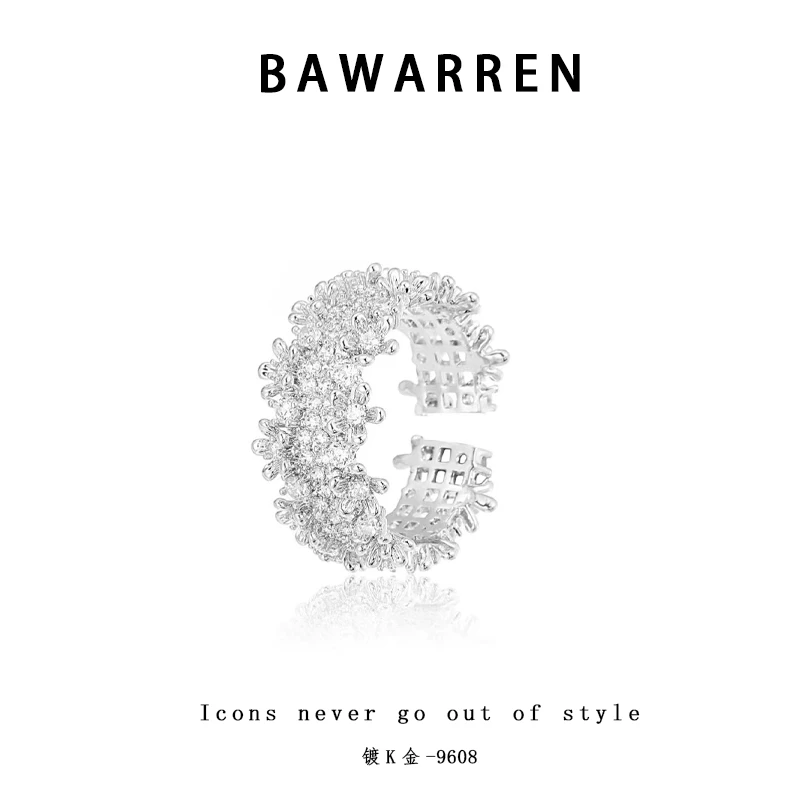 Bawarren 铜合金戒指 9608-繁花精致戒指气质百搭小众优雅法式