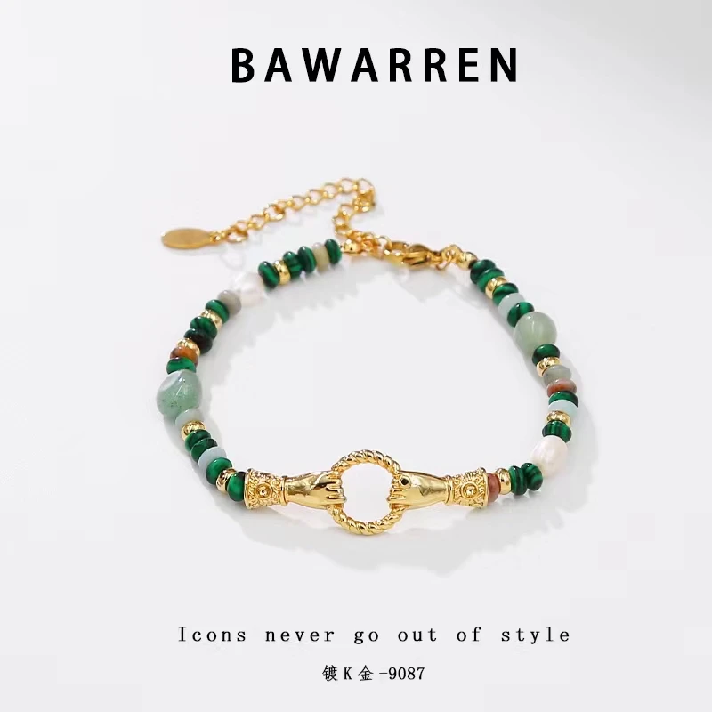 Bawarren 铜合金手链 9087-手拉手个性气质手链