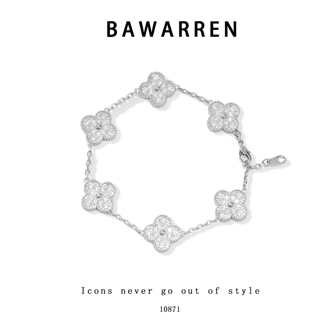Bawarren 铜合金手链 10871-【幸运六花】轻奢百搭简约手链